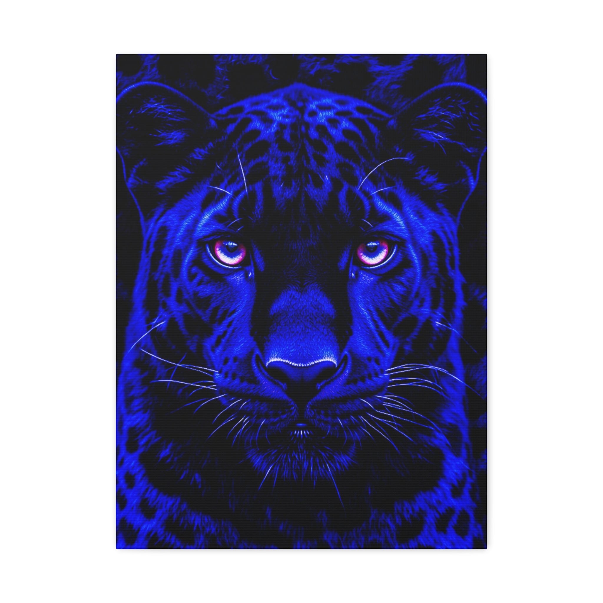 Blue Panther Stretched Canvas Wall Art
