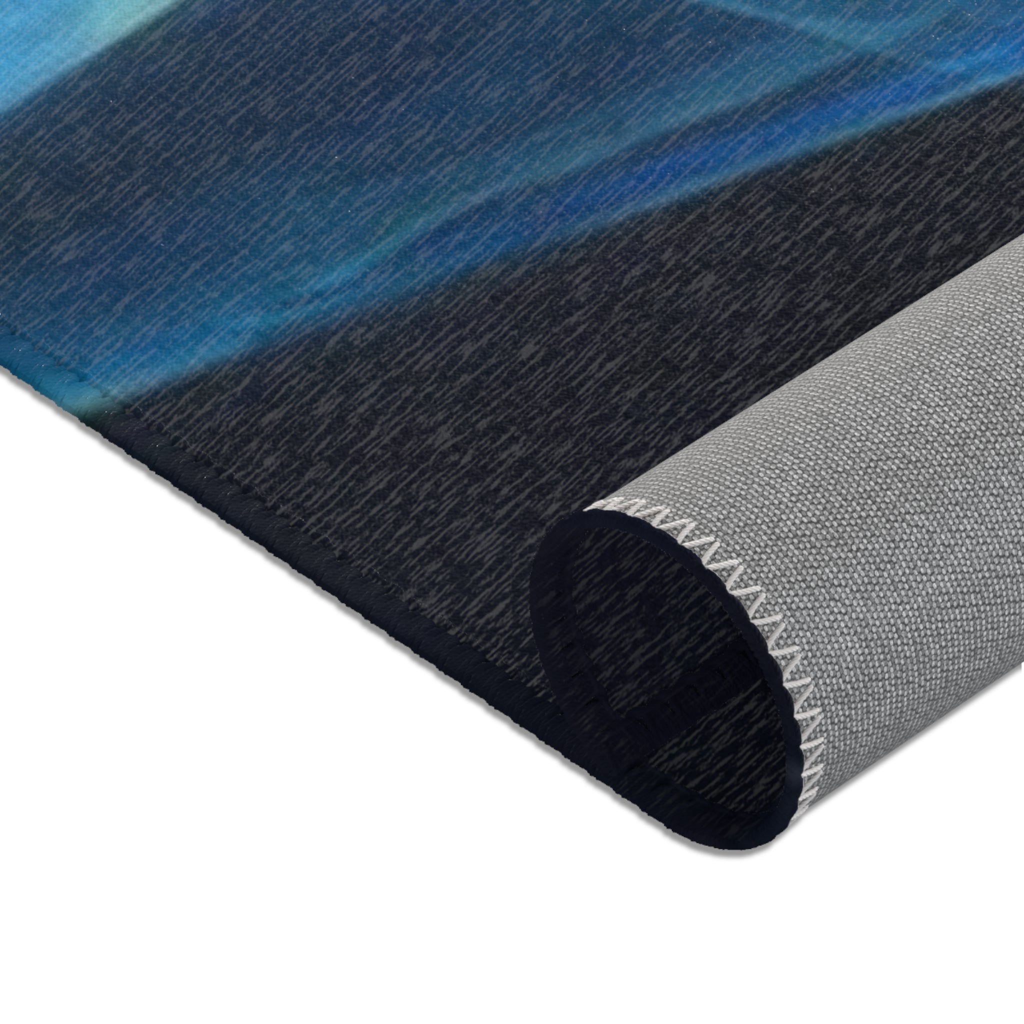 Geometric Blue Triangle Area Rug — Modern Abstract Accent Rug for Living Room & Bedroom