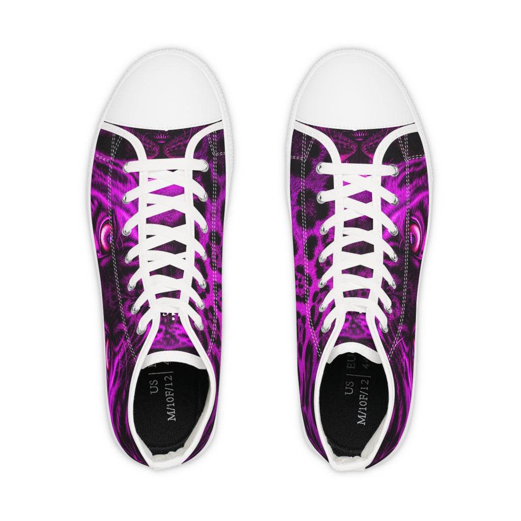 Purple Psychedelic Cat-Eye High Top Sneakers
