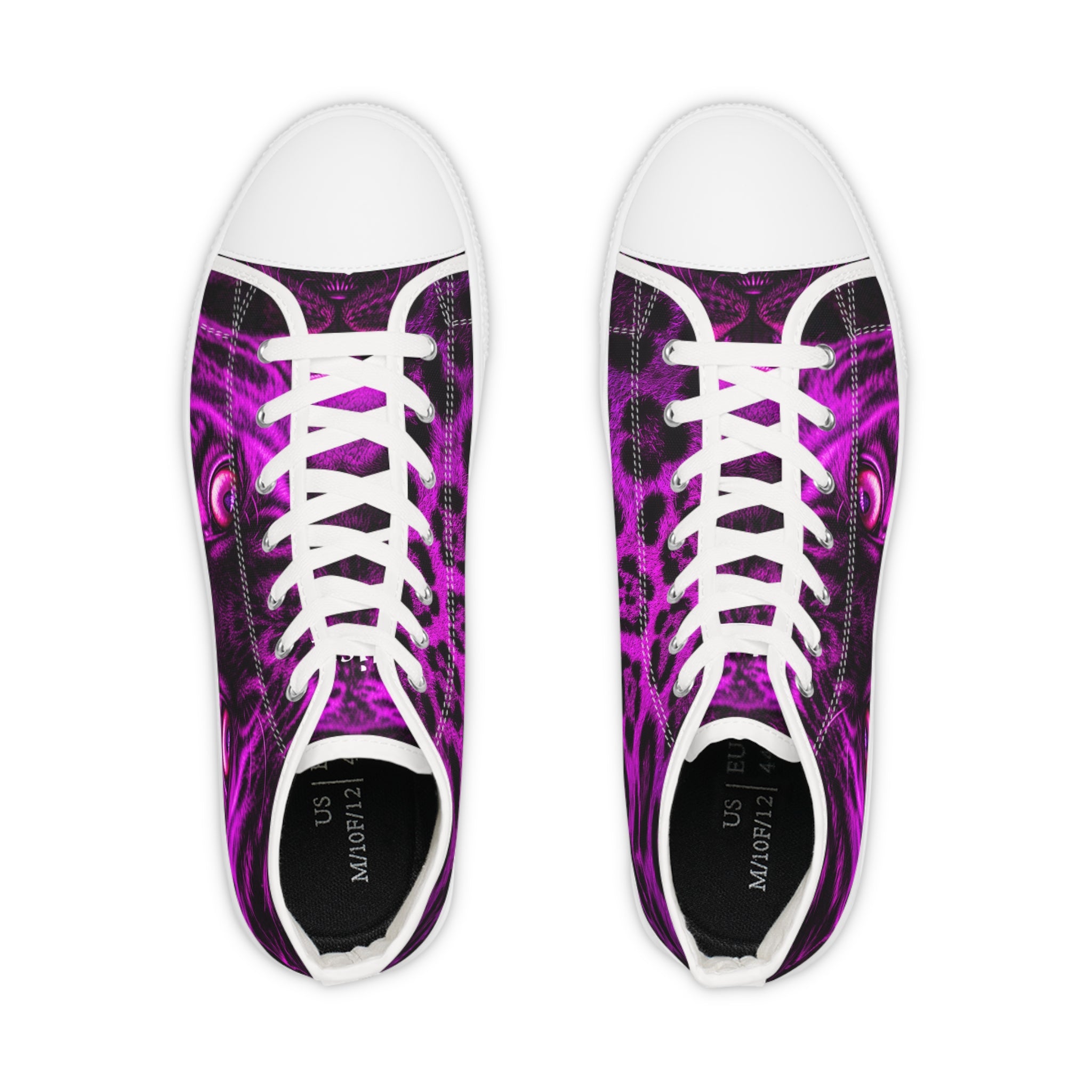 Purple Psychedelic Cat-Eye High Top Sneakers