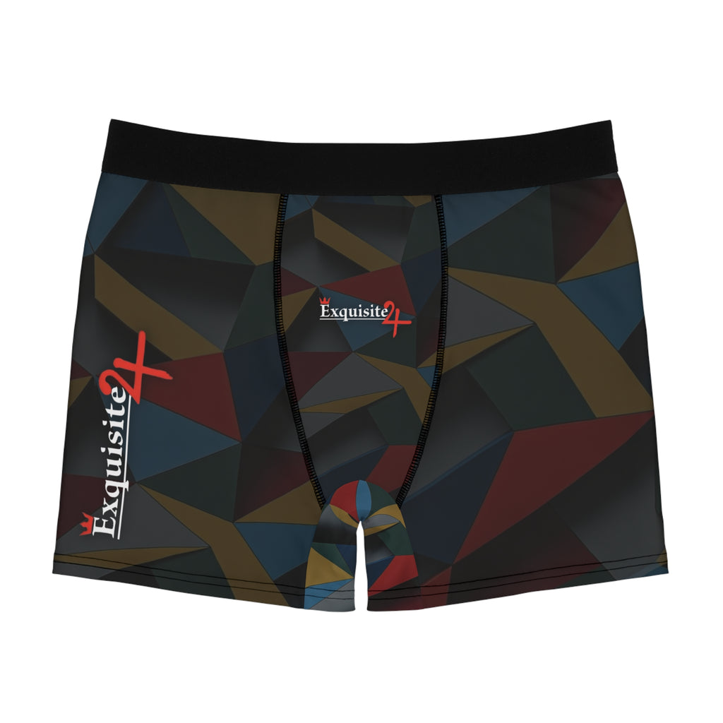 Geometric Color-Block Boxer Briefs — Exquisite Logo All-Over Print