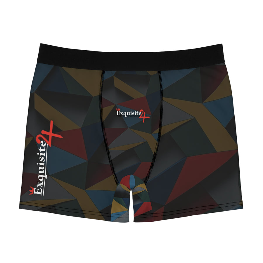 Geometric Color-Block Boxer Briefs — Exquisite Logo All-Over Print