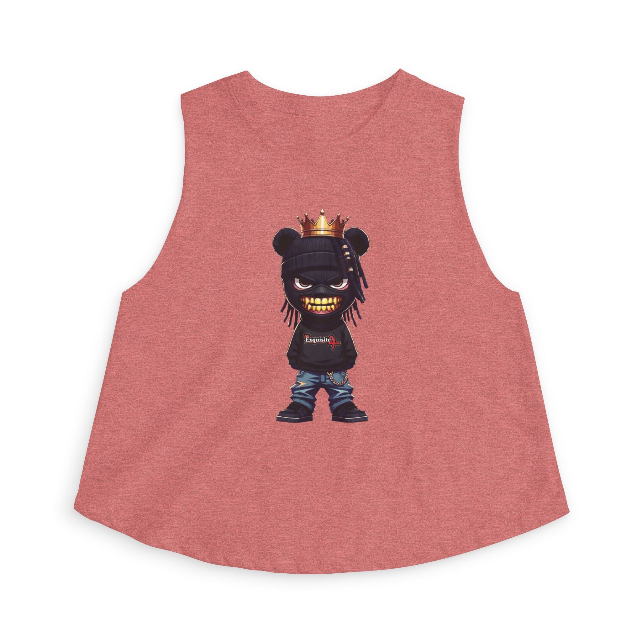 Women's Crop Top — Urban Bear King Graphic Crop Tank