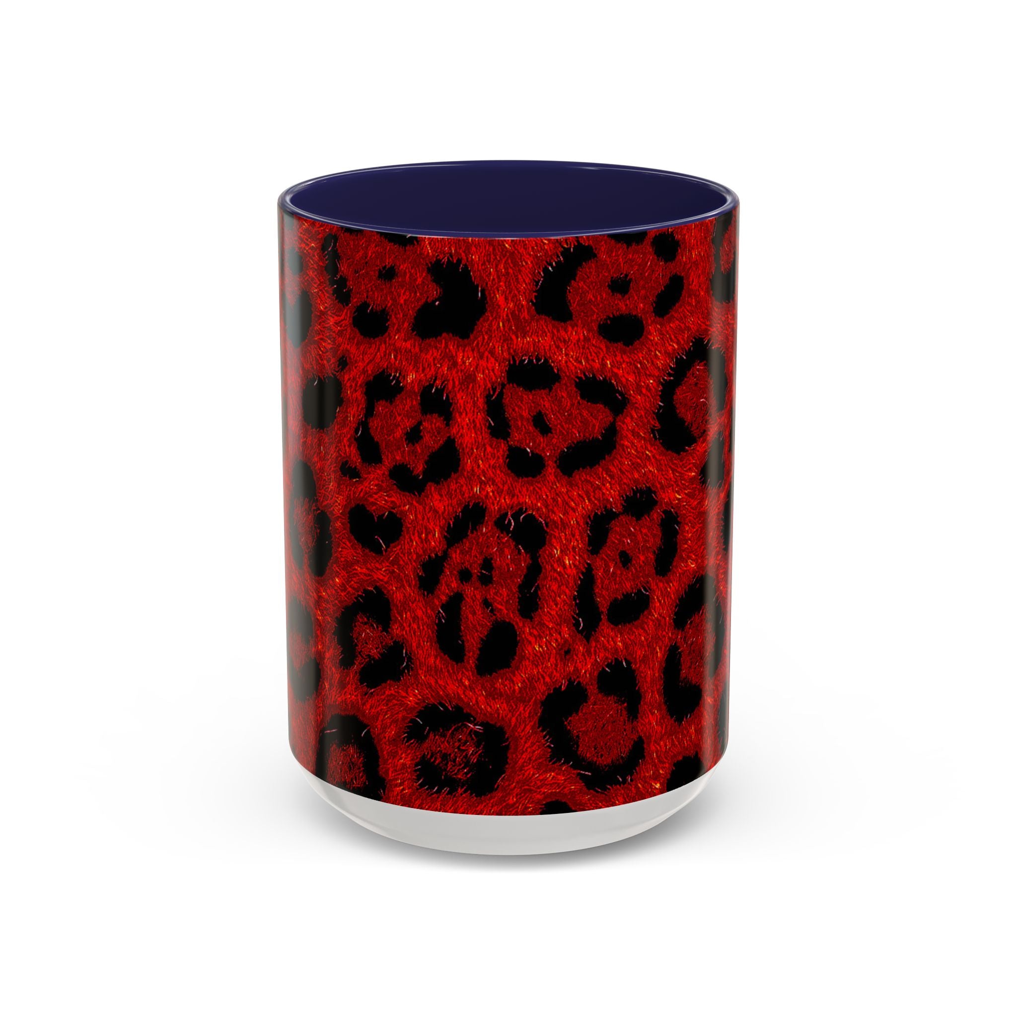 Red Leopard Print Accent Coffee Mug (11/15oz)