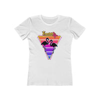 Retro Flamingo Triangle Graphic Tee — Boyfriend Tee for Women