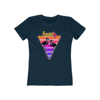 Retro Flamingo Triangle Graphic Tee — Boyfriend Tee for Women