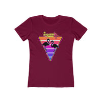 Retro Flamingo Triangle Graphic Tee — Boyfriend Tee for Women