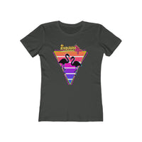 Retro Flamingo Triangle Graphic Tee — Boyfriend Tee for Women