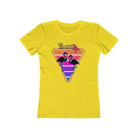 Retro Flamingo Triangle Graphic Tee — Boyfriend Tee for Women