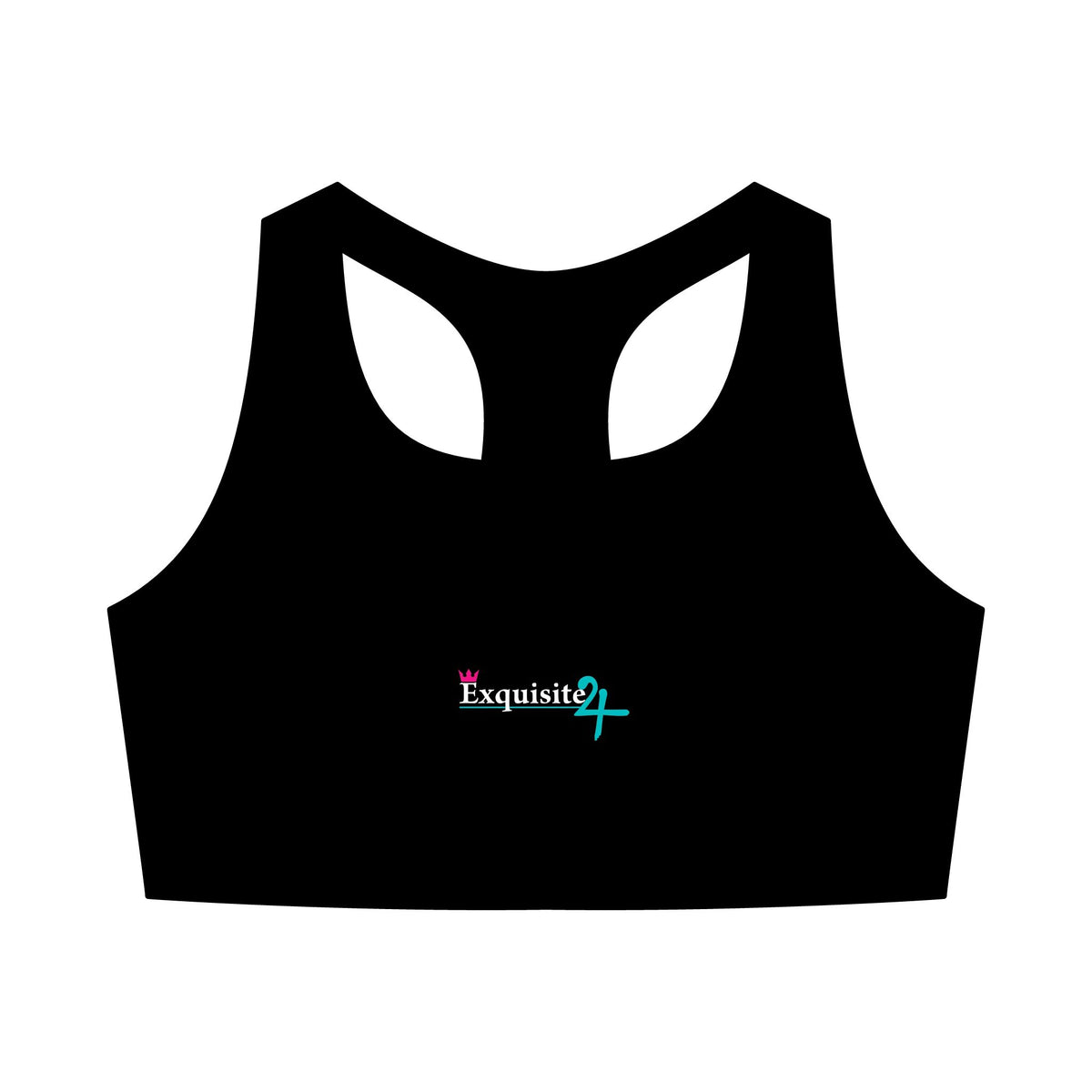 Pink & Teal Exquisite24 Logo Sports Bra