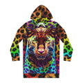 Rainbow Leopard Hoodie Dress