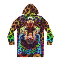 Rainbow Leopard Hoodie Dress