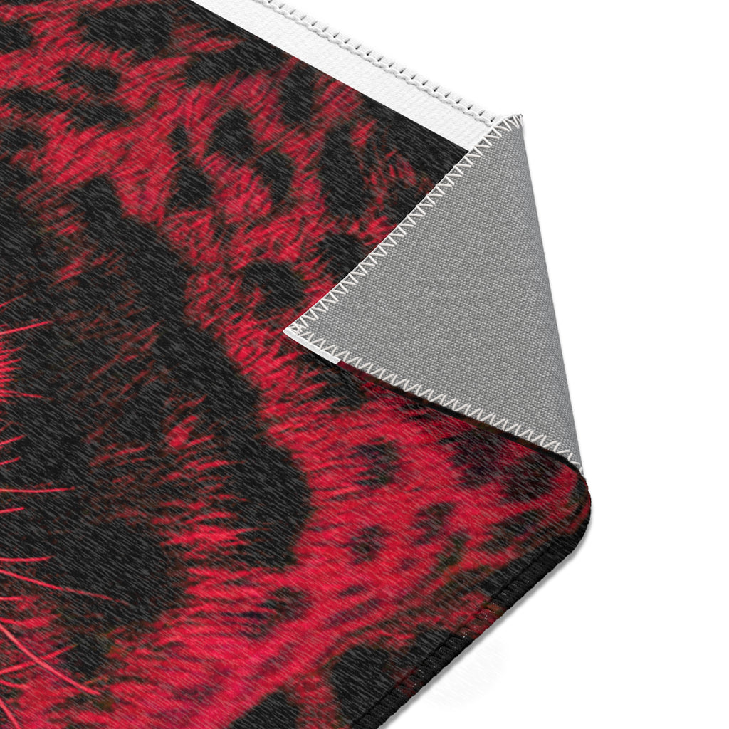 Red Leopard Area Rug – Bold Neon Leopard Accent Rug