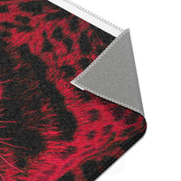 Red Leopard Area Rug – Bold Neon Leopard Accent Rug