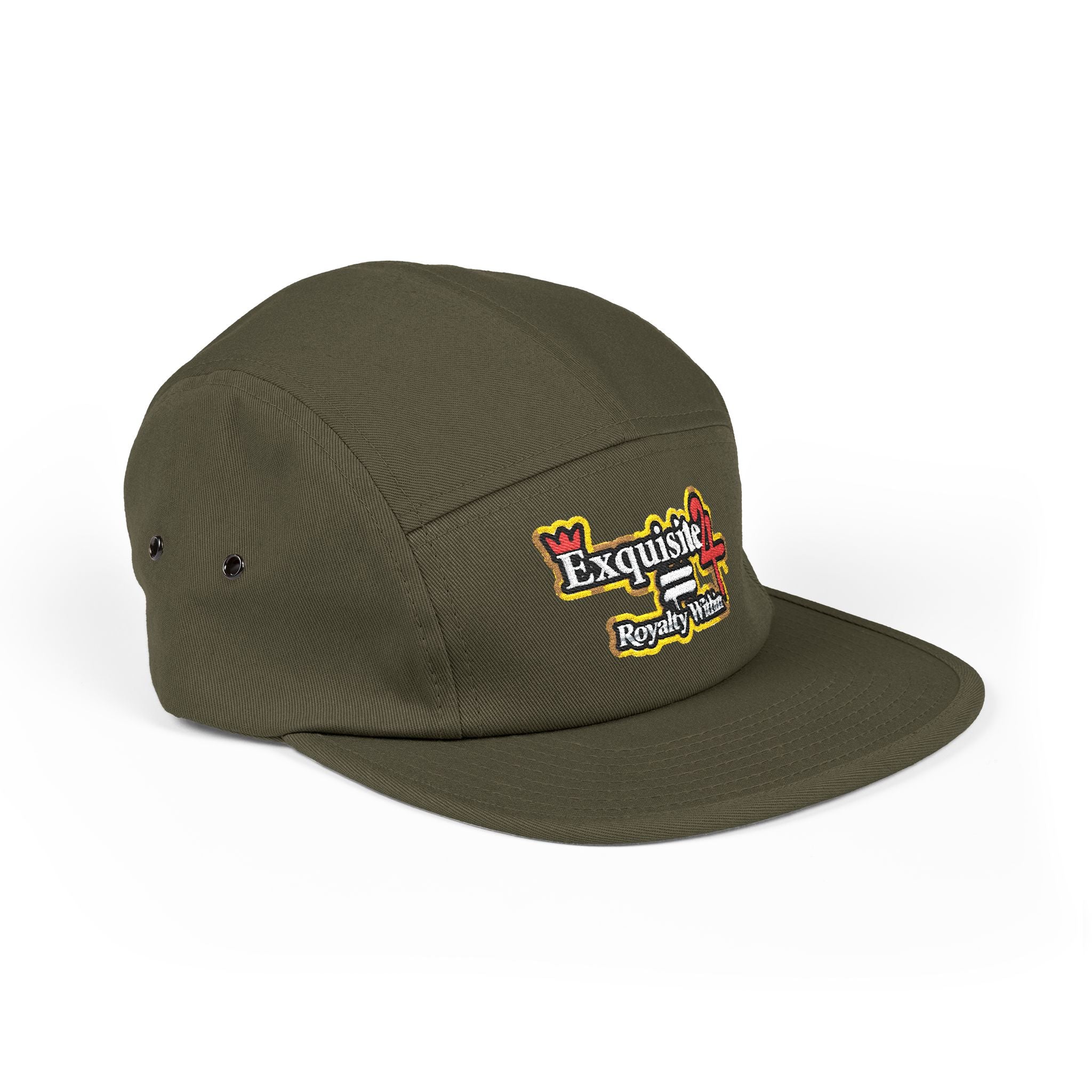 Embroidered 5-Panel Cap — 'Exquisite 24' Logo Streetwear Hat