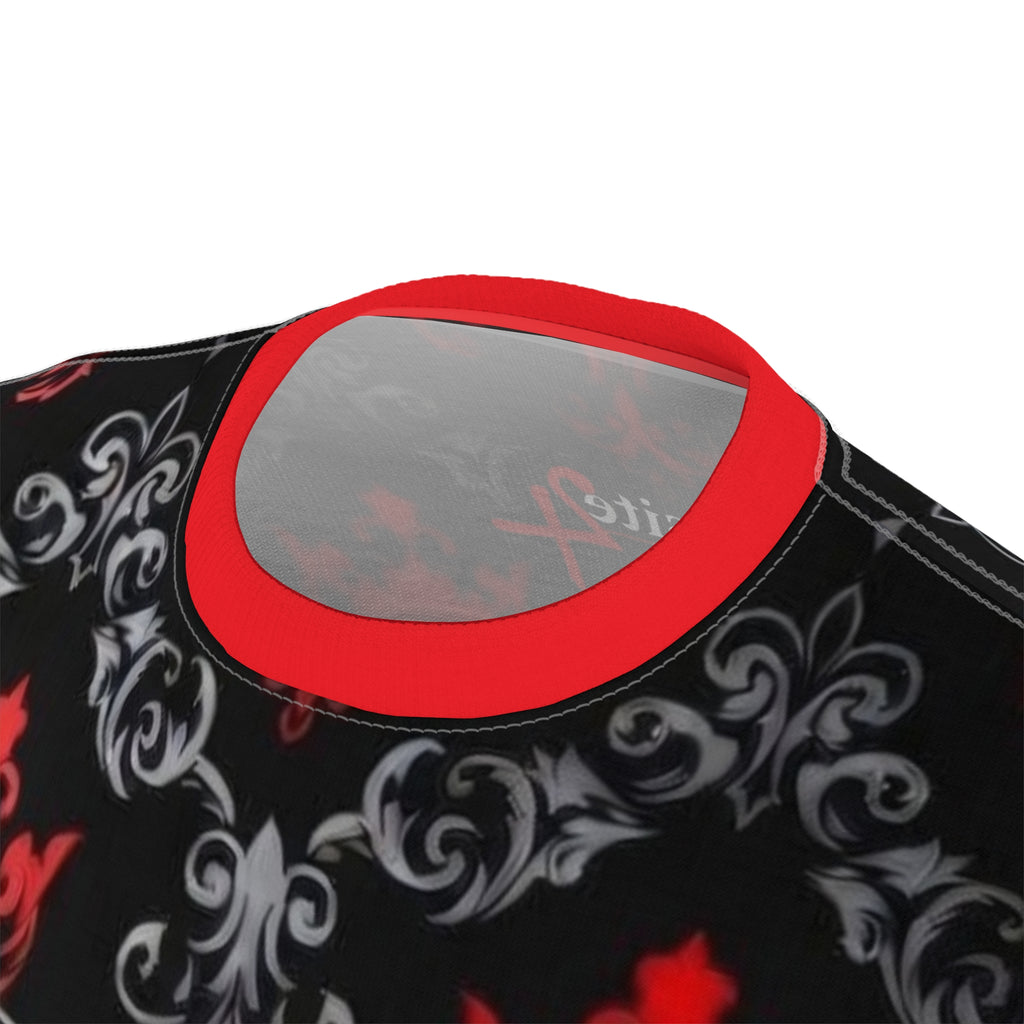 Exquisite 24 Red & Black Damask Tee