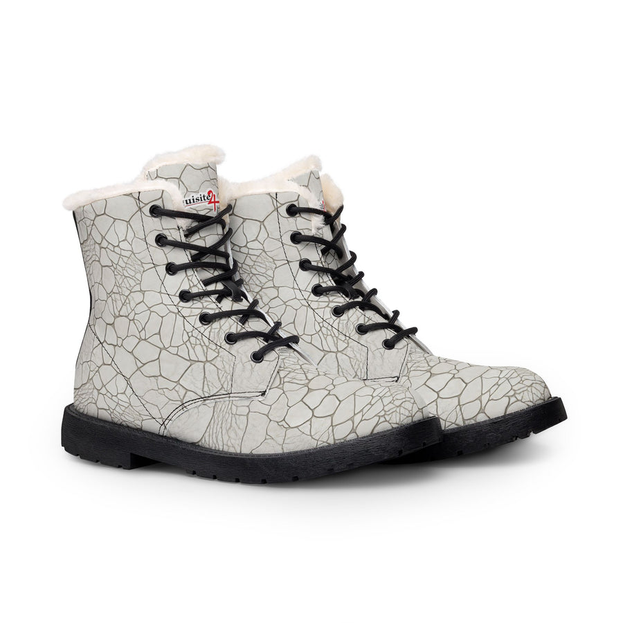 Women's Cracked White Boots