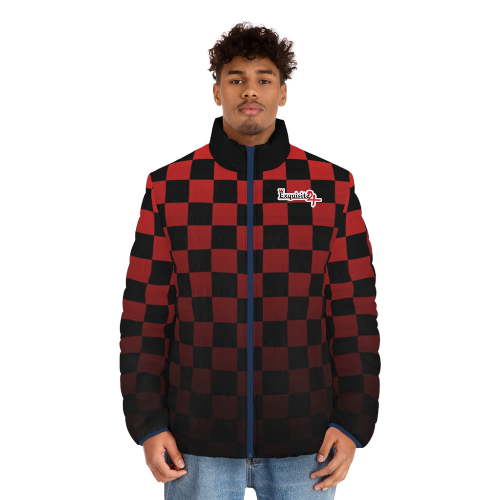 Red & Black Checker Puffer Jacket