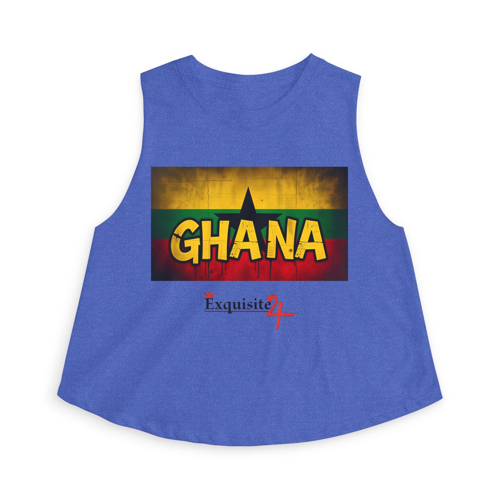 Ghana Flag Crop Top — Retro Rasta Graphic Women’s Tank