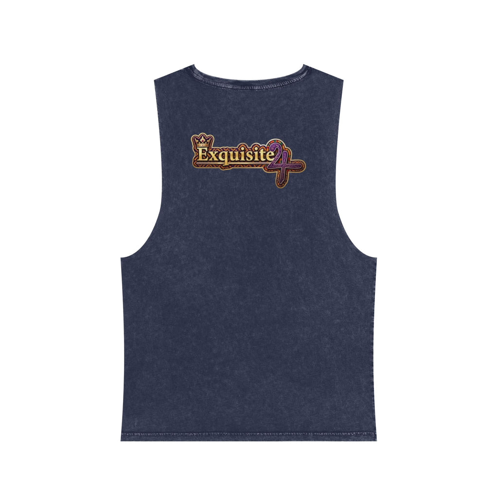 Stonewash Tank Top — Colorful 'Exquisite 24' Grillz Graphic