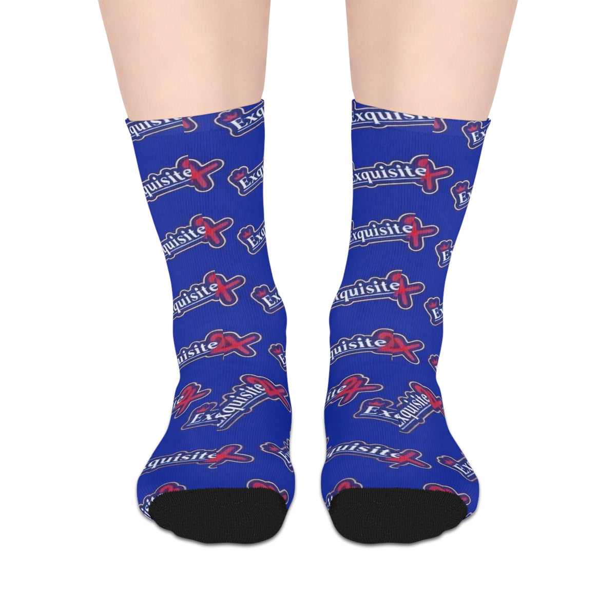 Exquisite 24 Logo Blue Mid-Length Socks