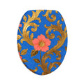 Floral Gold Scroll Toilet Seat Cover Set