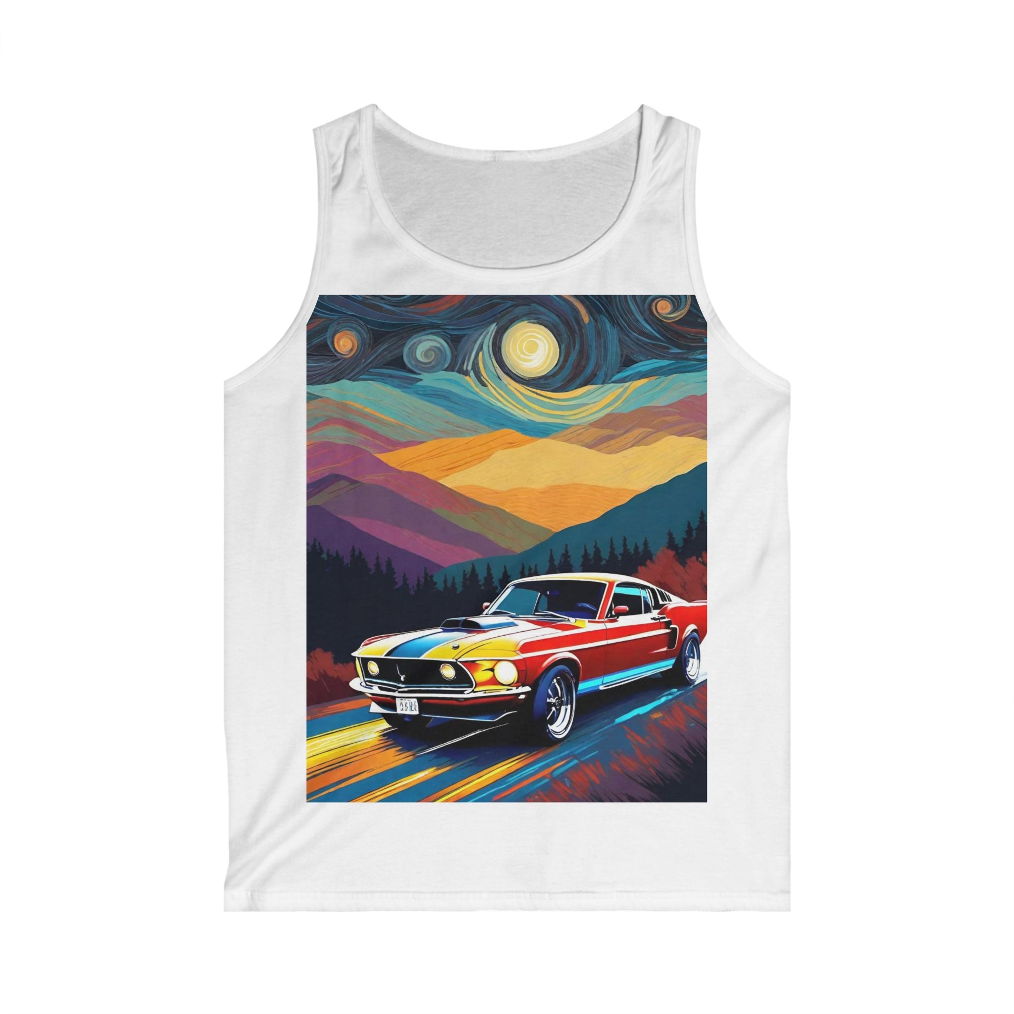 Vintage Muscle Car Tank Top — Retro Sunset Drive Graphic