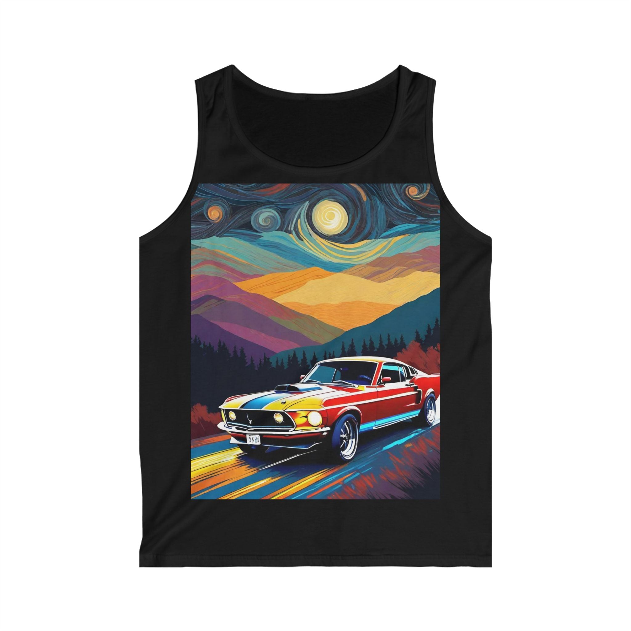 Vintage Muscle Car Tank Top — Retro Sunset Drive Graphic