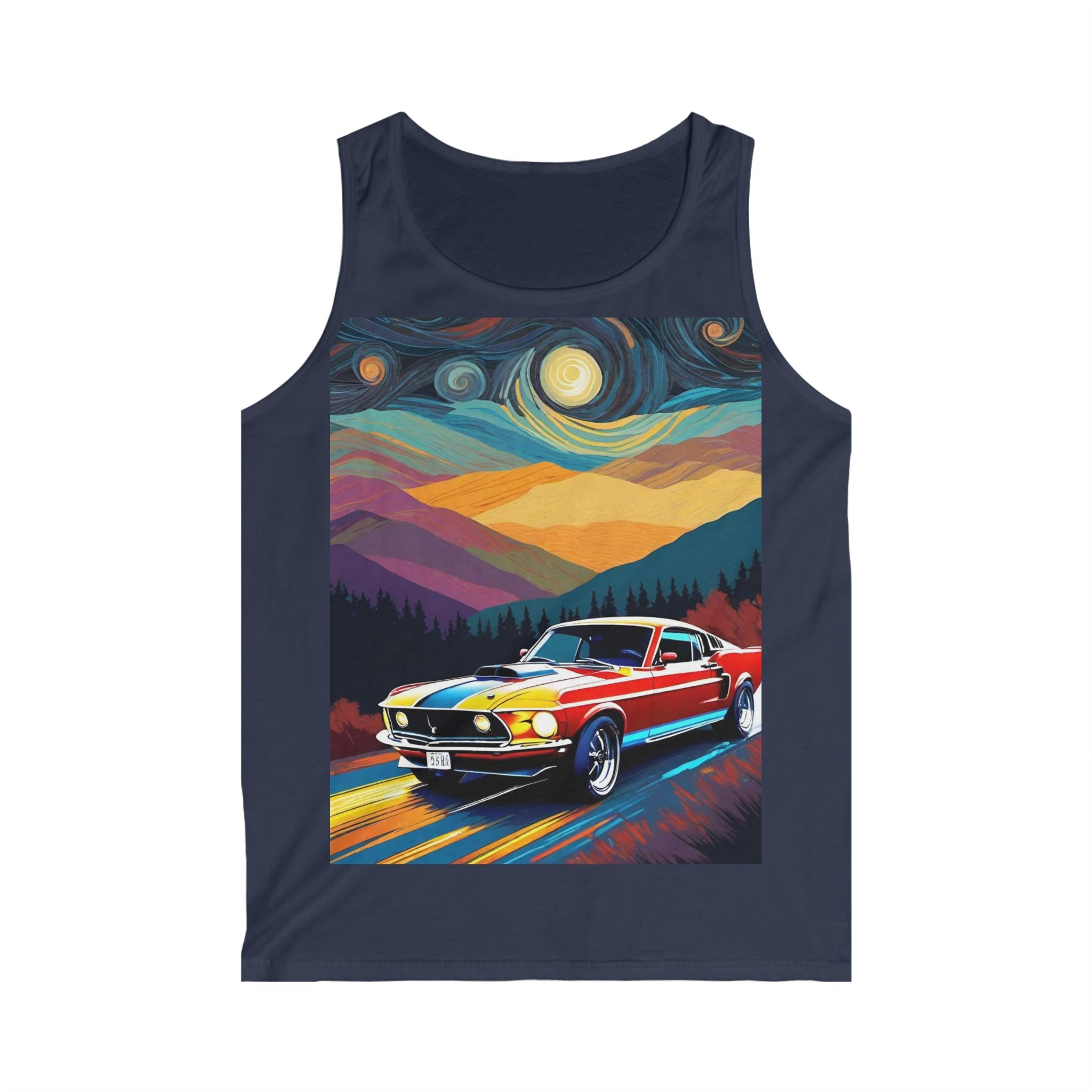 Vintage Muscle Car Tank Top — Retro Sunset Drive Graphic