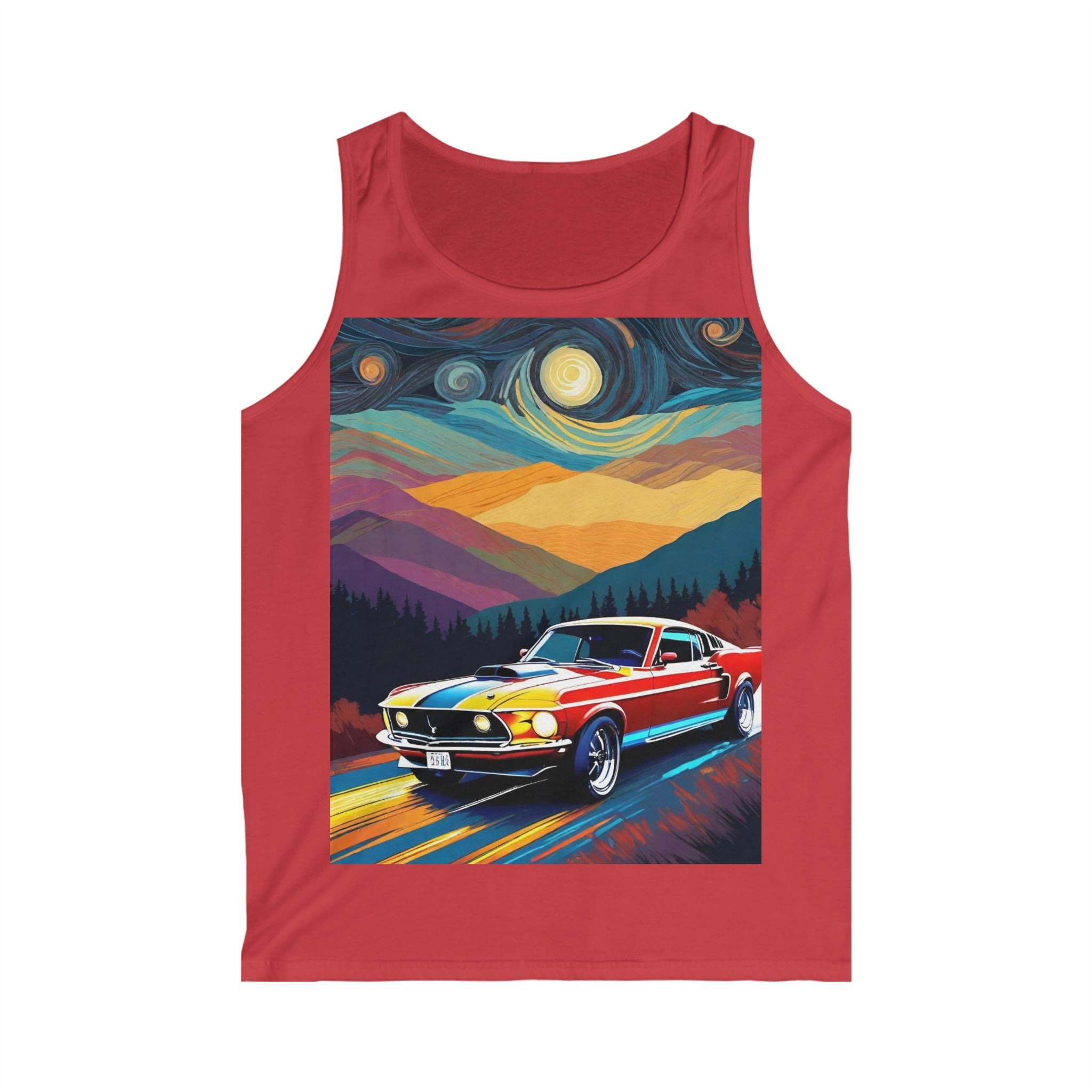 Vintage Muscle Car Tank Top — Retro Sunset Drive Graphic