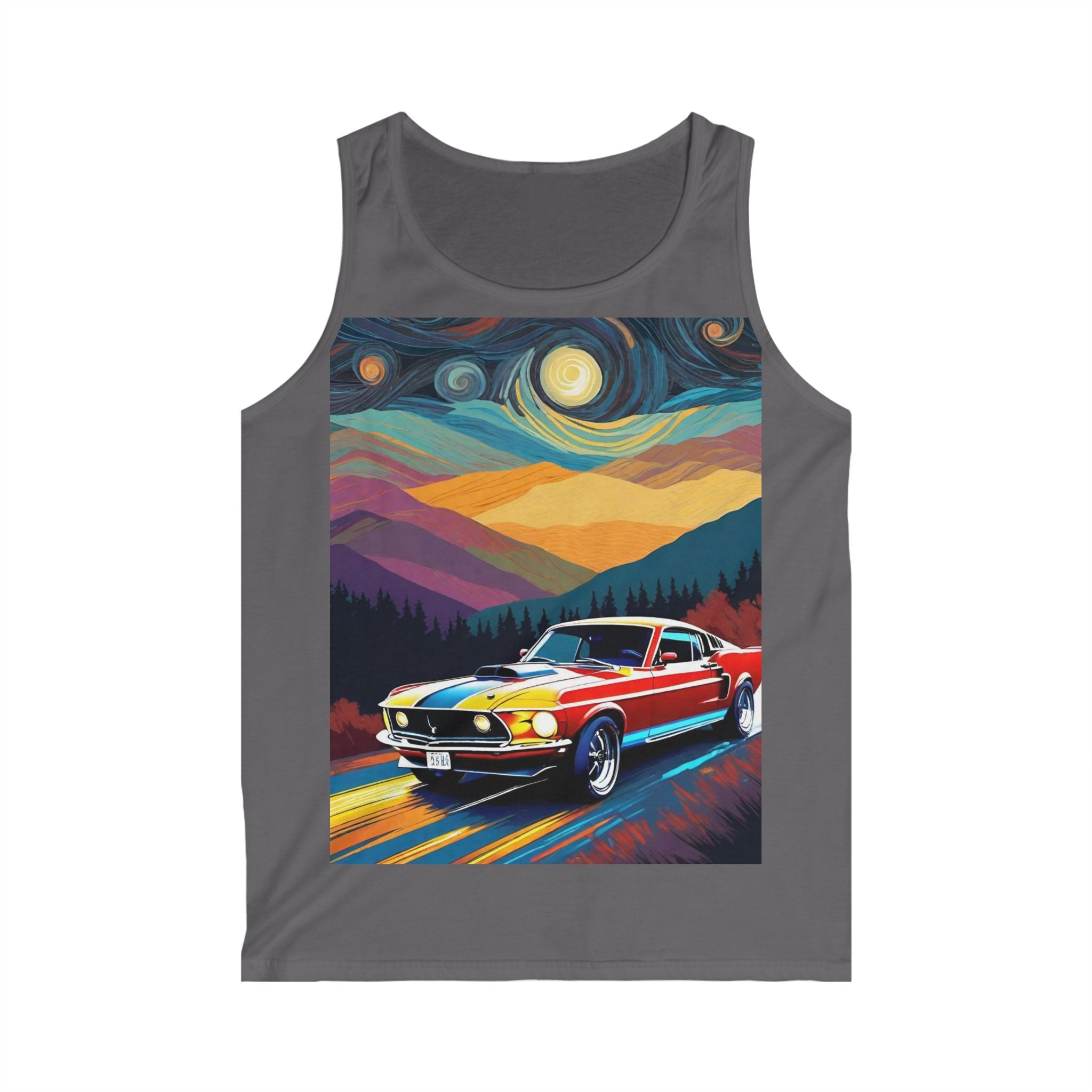 Vintage Muscle Car Tank Top — Retro Sunset Drive Graphic