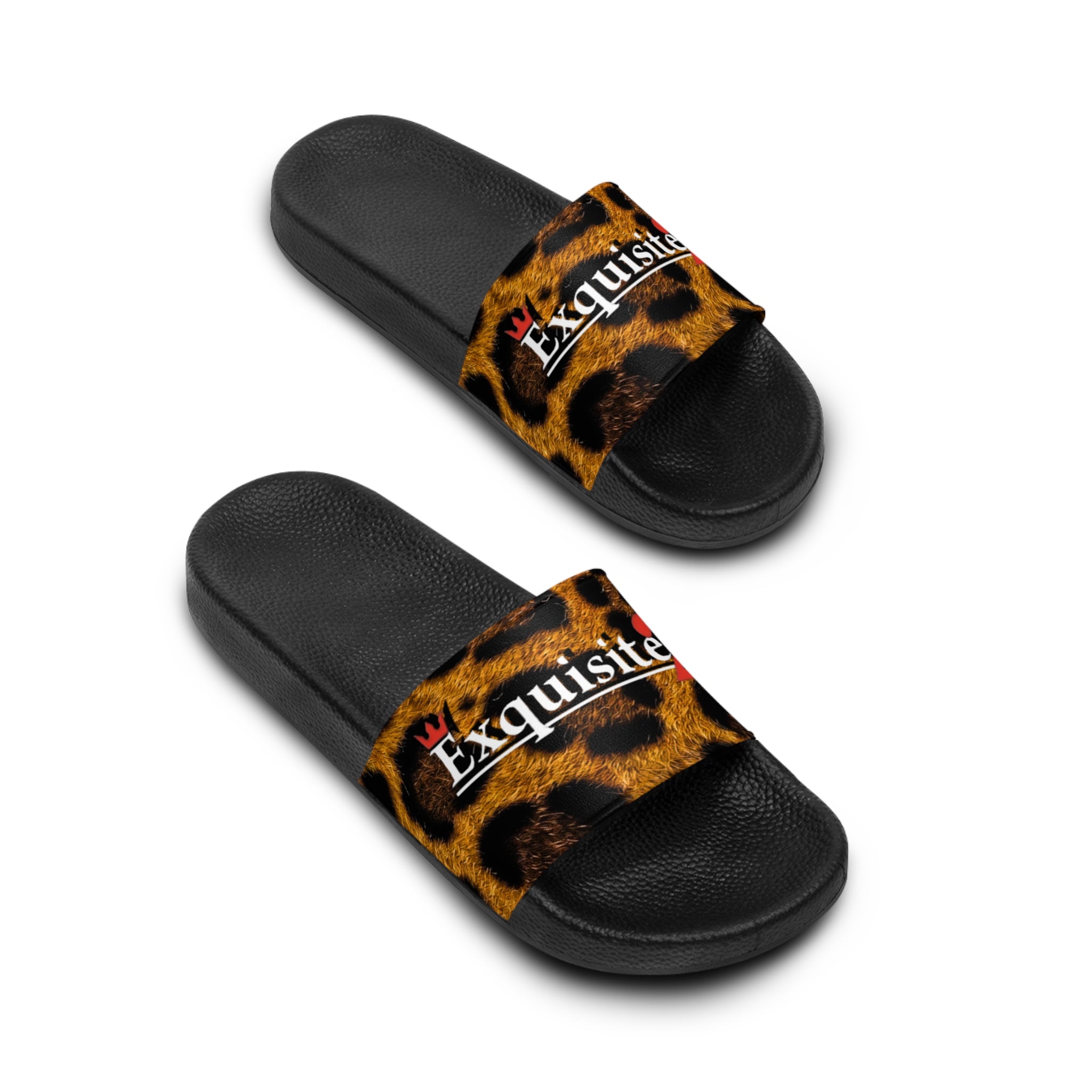 Leopard Print 'Exquisite 24’ Men's Slide Sandals — Fashionable Pool & Lounge Slides
