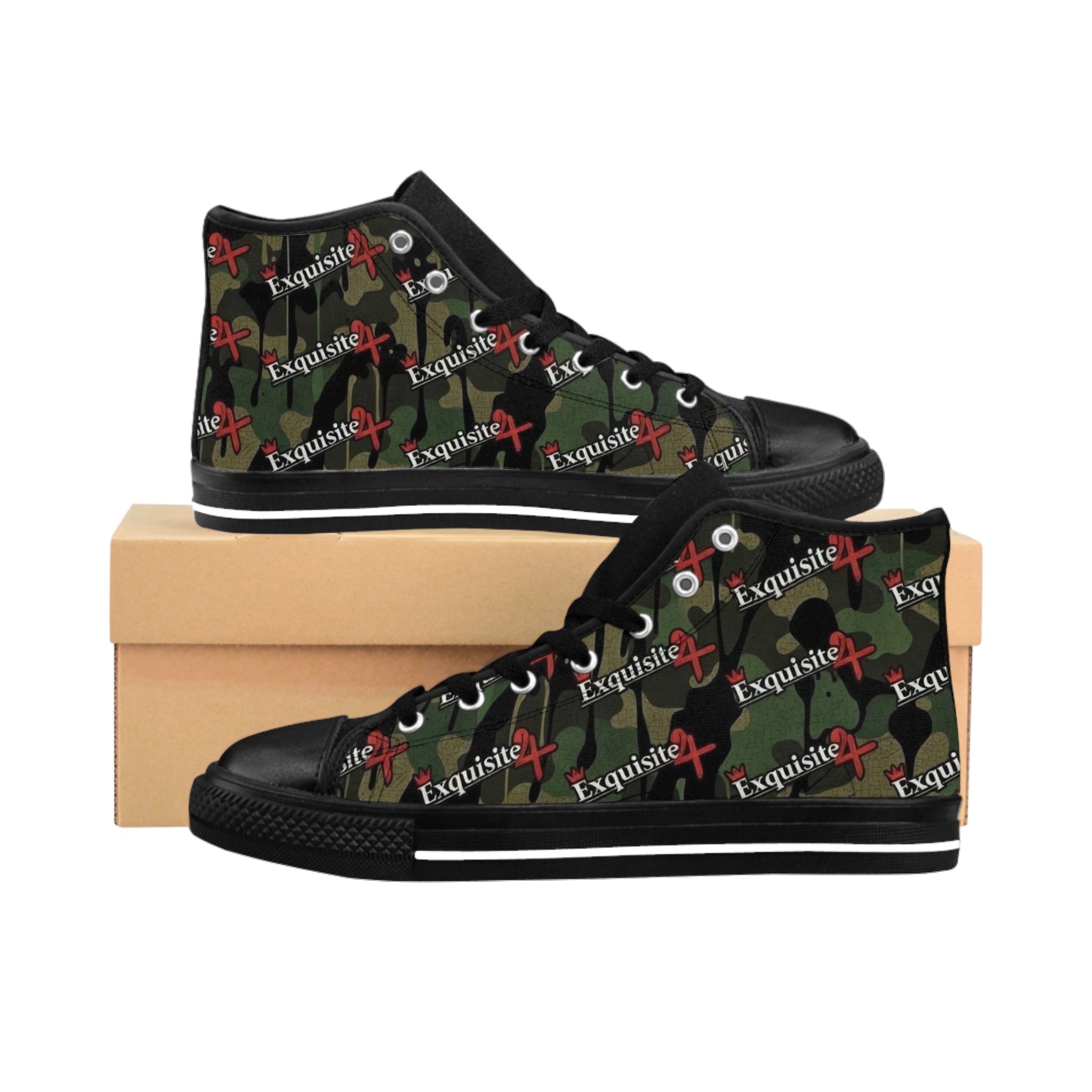 Camouflage 'Exquisite 24' High-Top Sneakers — Men’s Military-Inspired Casual Shoes