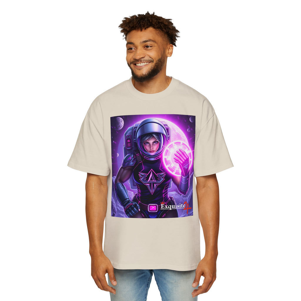 Astronaut Warrior Tee — Neon Space Mage Graphic T-Shirt