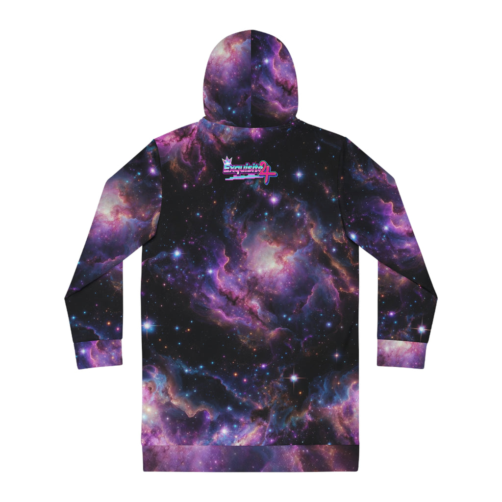 Galaxy Print Hoodie Dress