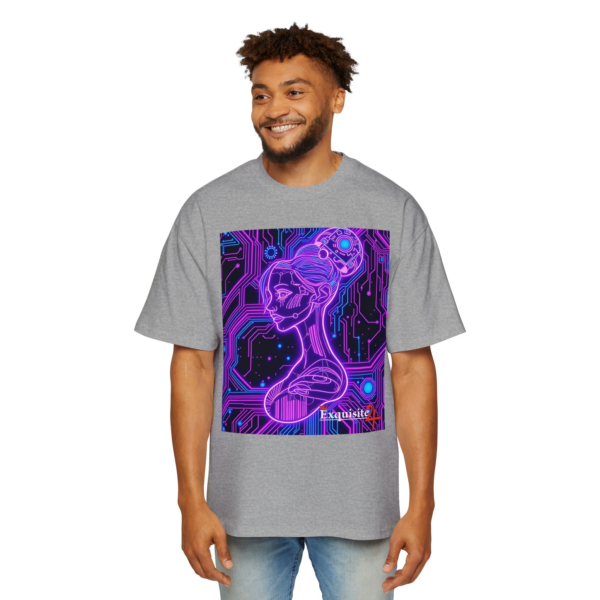 Cyberpunk Goddess Graphic Tee Oversized Men's T-Shirt