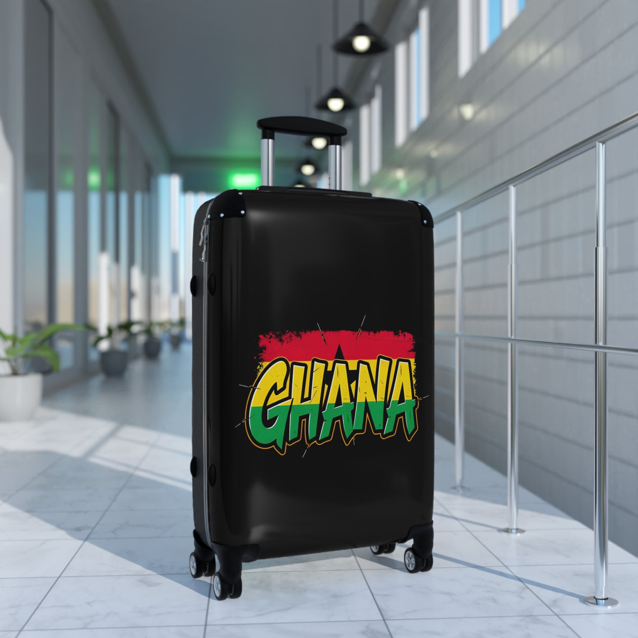 Ghana Flag Carry-On Suitcase – Rasta Colors Travel Luggage