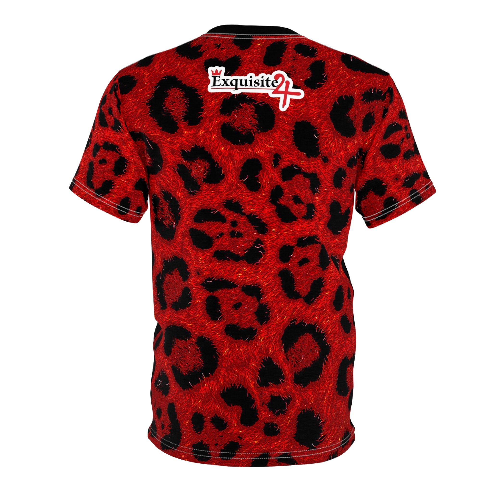 Exquisite 24 Legendary Graphic Tee — Red Leopard Sleeve All-Over Print