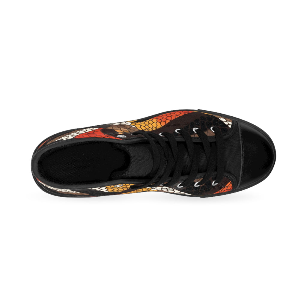 High-Top Sneakers — Autumn Snake Scale Pattern