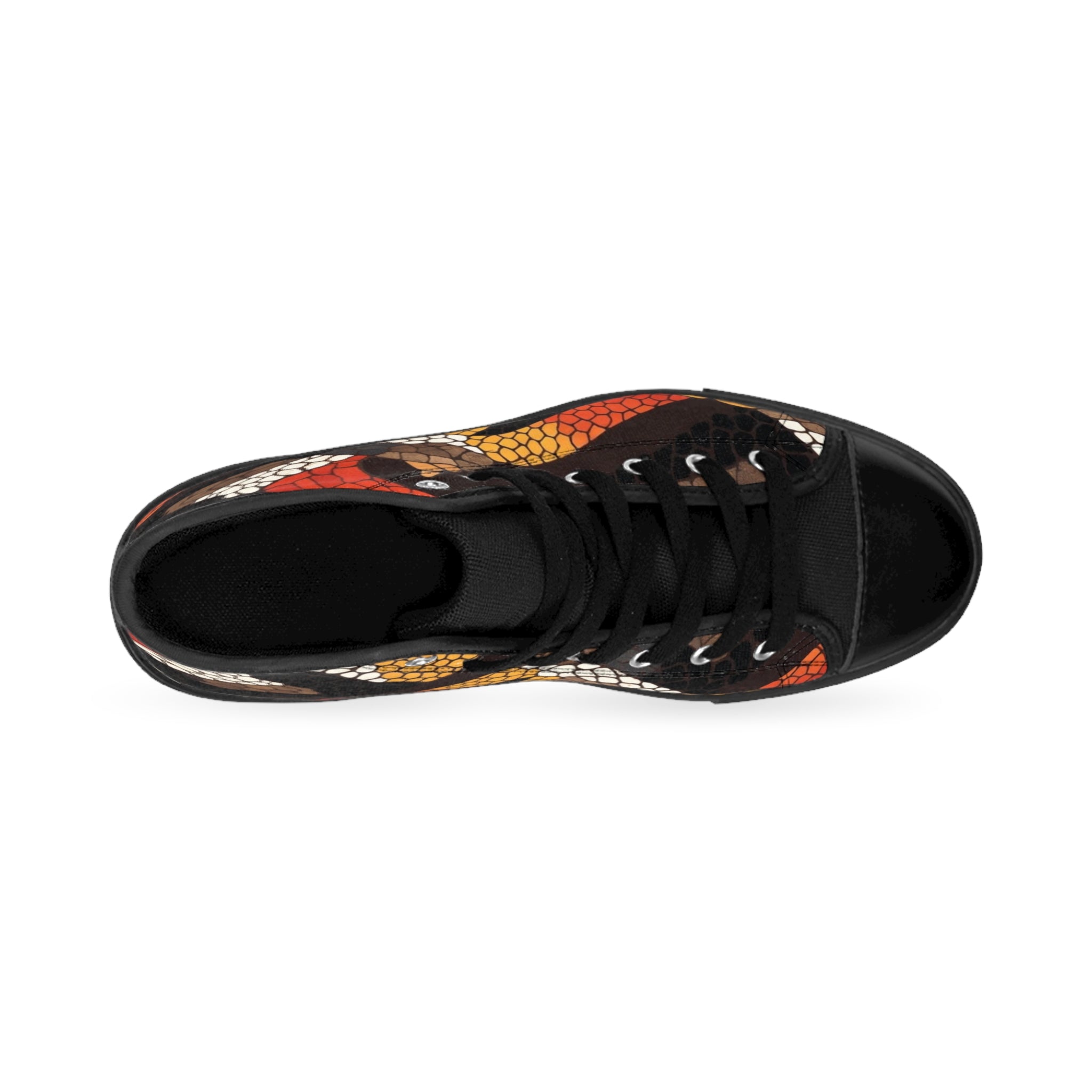 High-Top Sneakers — Autumn Snake Scale Pattern