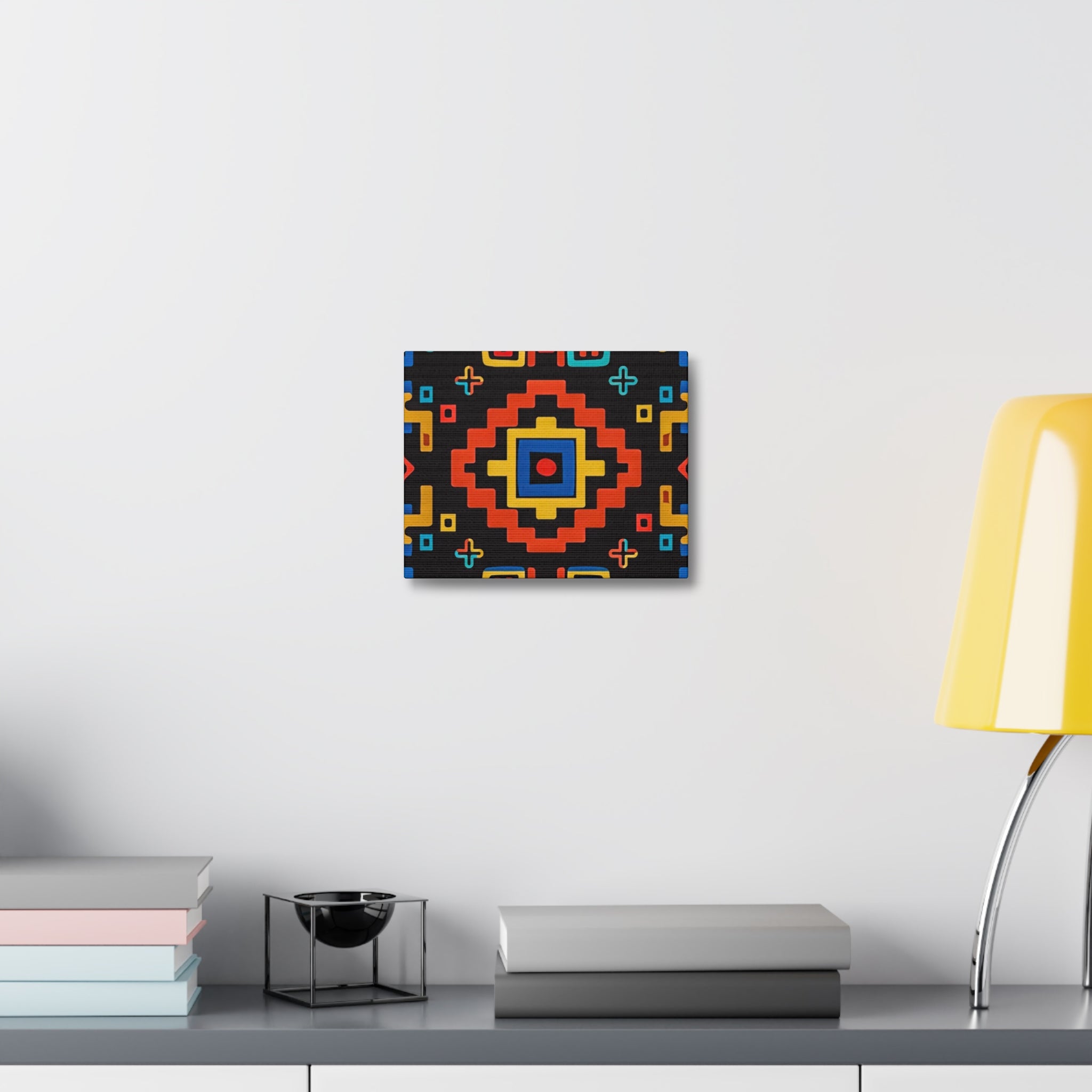 Bold Geometric Aztec Stretched Canvas Wall Art