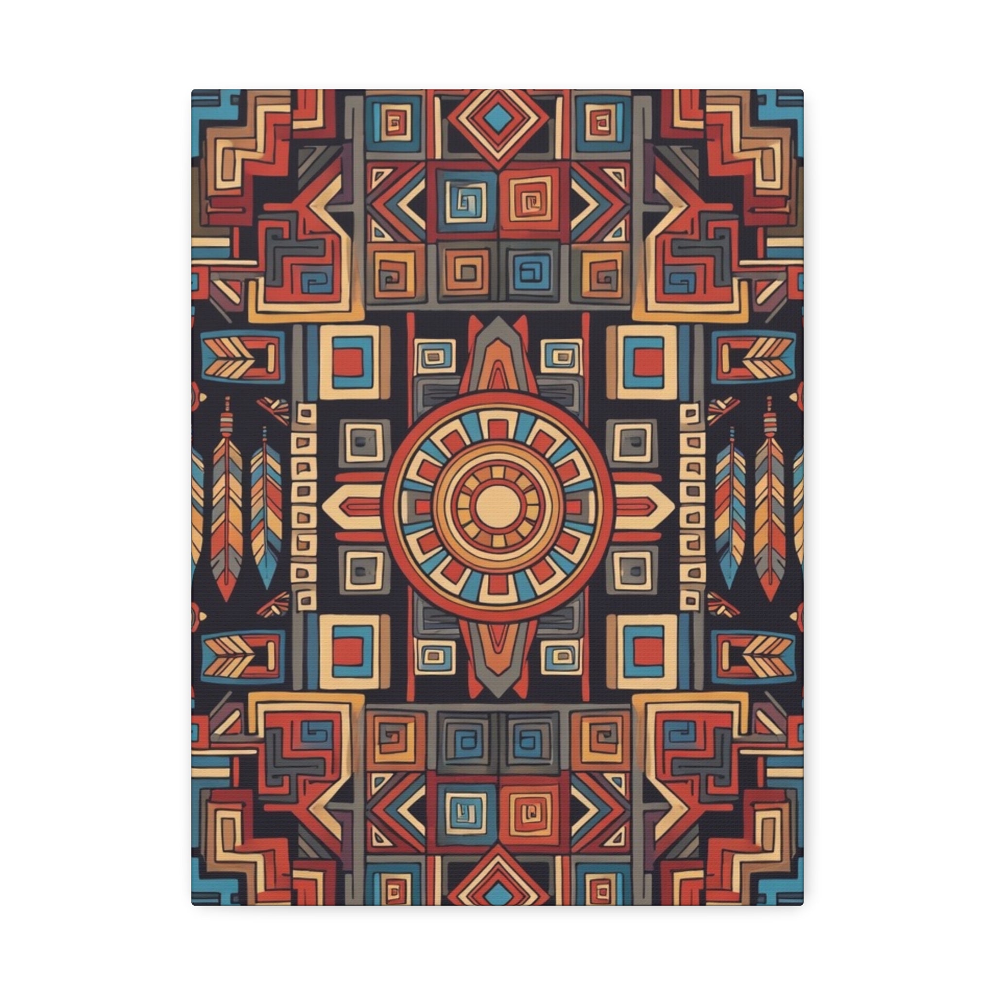 Southwestern Geometric Canvas Art — Tribal Mandala Wall Decor