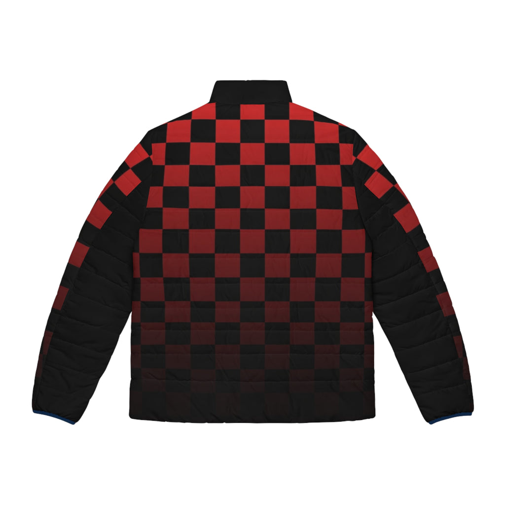 Red & Black Checker Puffer Jacket