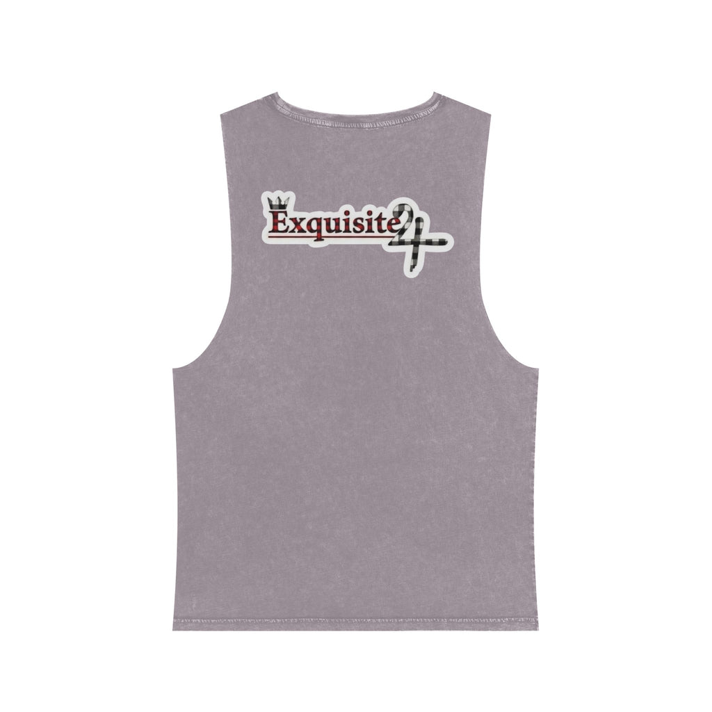 Exquisite 24 Patchwork Tank Top — Stonewash Plaid Graphic Tank