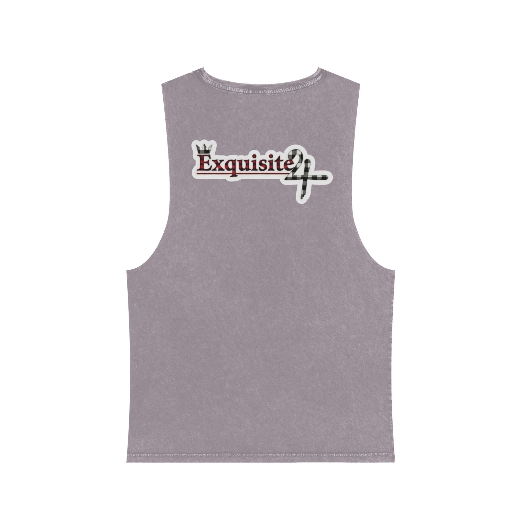 Exquisite 24 Patchwork Tank Top — Stonewash Plaid Graphic Tank