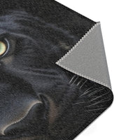 Black Panther Area Rug — Realistic Panther Face Decorative Accent Rug