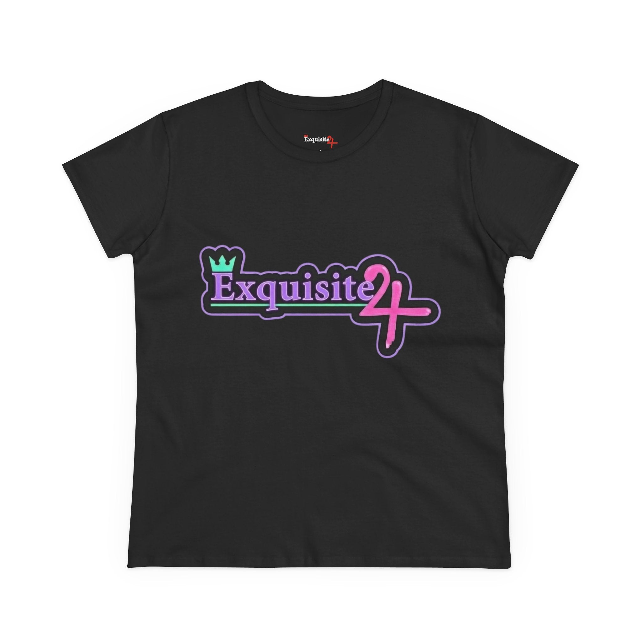 Exquisite 24 Sticker Logo Women's Graphic Tee – Neon Dream
