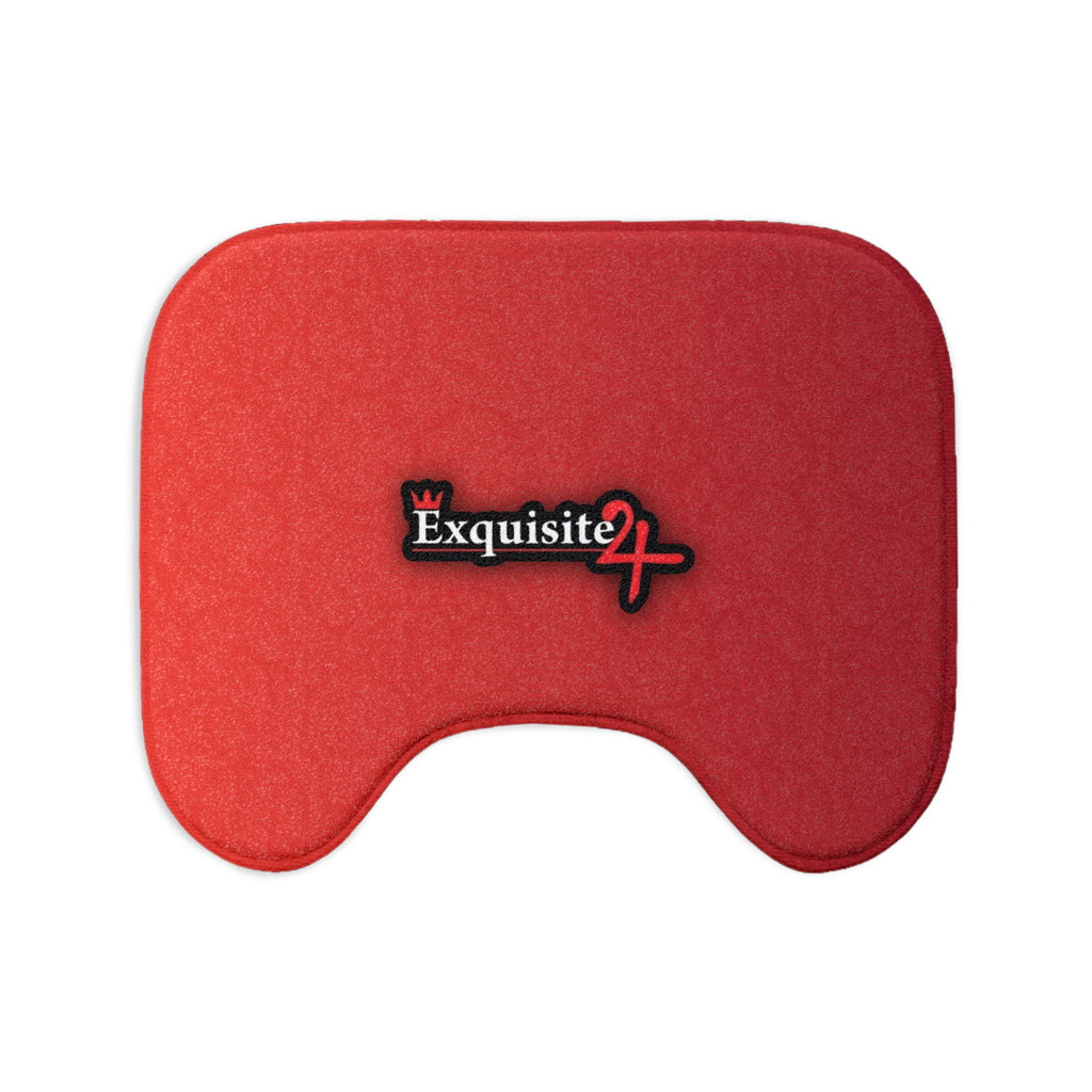Red Exquisite 24 Sticker Logo Toilet 3-Piece Bath Rug Set