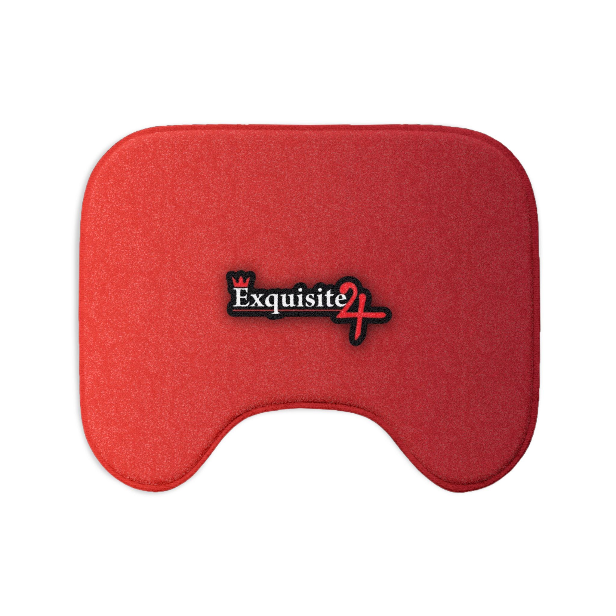 Red Exquisite 24 Sticker Logo Toilet 3-Piece Bath Rug Set