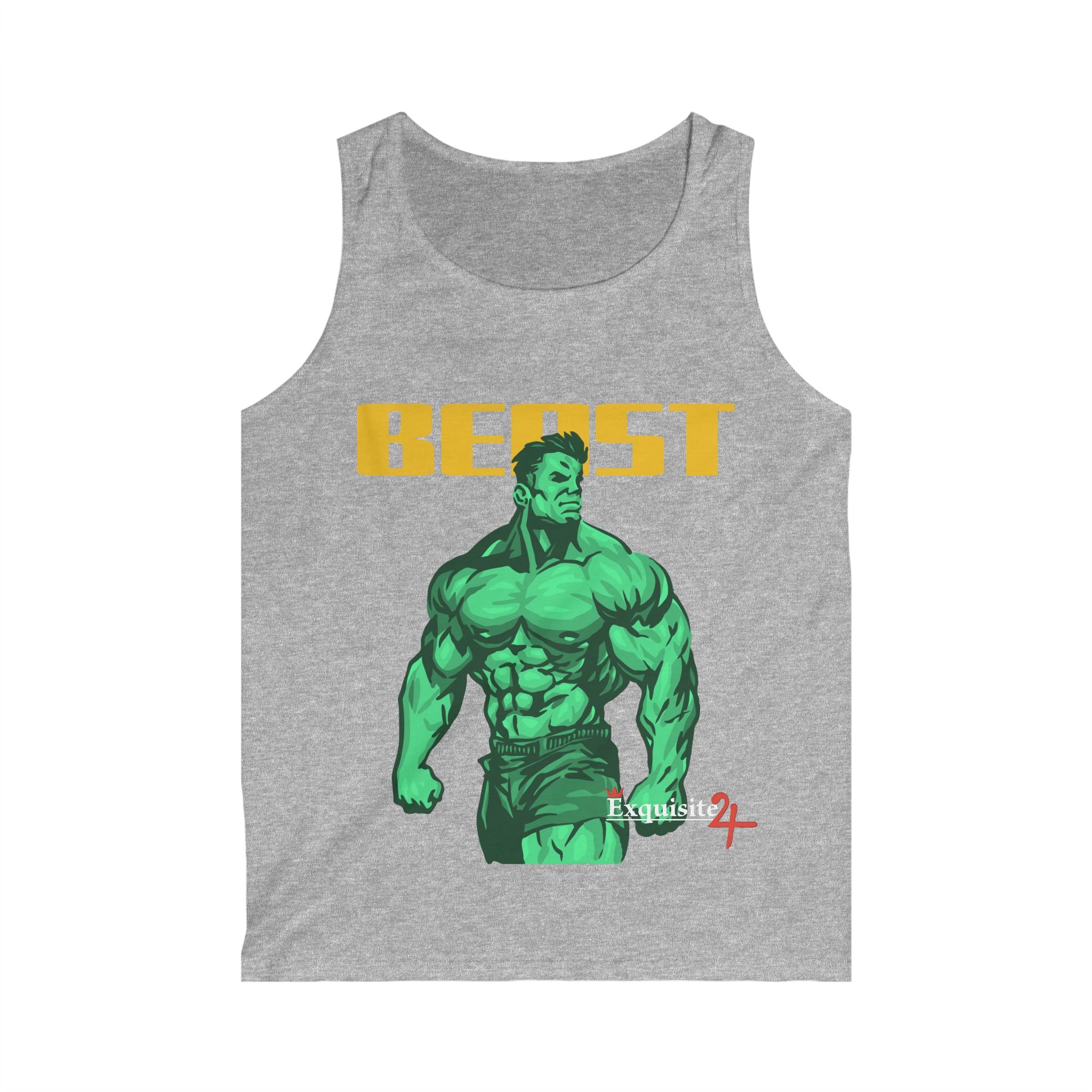 Exquisite 24 Beast Muscle Tank — Men’s Gym Tank Top with Green Hulk-Style Graphic